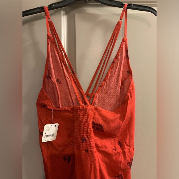Free People Get To You Printed Maxi Floral Slip Dress Scarlet Combo - Small NWT - Picture 9 of 16